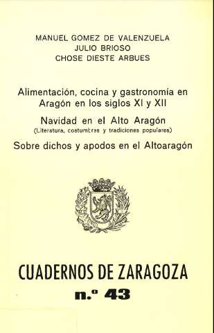 Alimentación, cocina y gastronomía en Aragón en... (D.L. 1979)