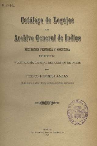 Catalogo de legajos del Archivo General de Indias (1919-1922)