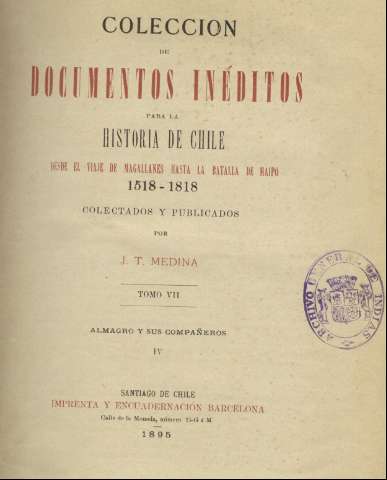 Colección de documentos inéditos para historia... (1895-1899)