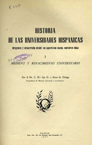 Historia de las universidades hispánicas :... (1957-1975)