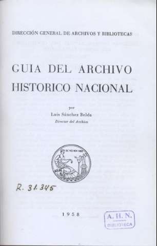 Guía del Archivo Histórico Nacional (1958)