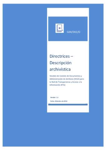 Directrices - descripción archivística : modelo...
