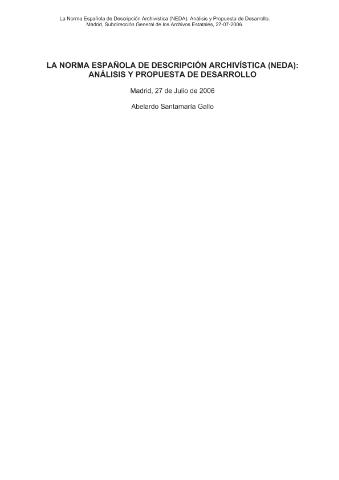 La Norma Española de Descripción Archivística... (2006)