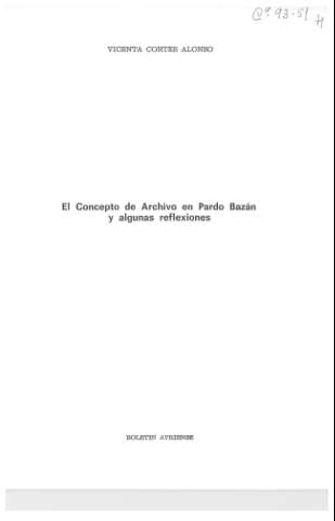 El concepto de archivo en Pardo Bazán y algunas... (1986)